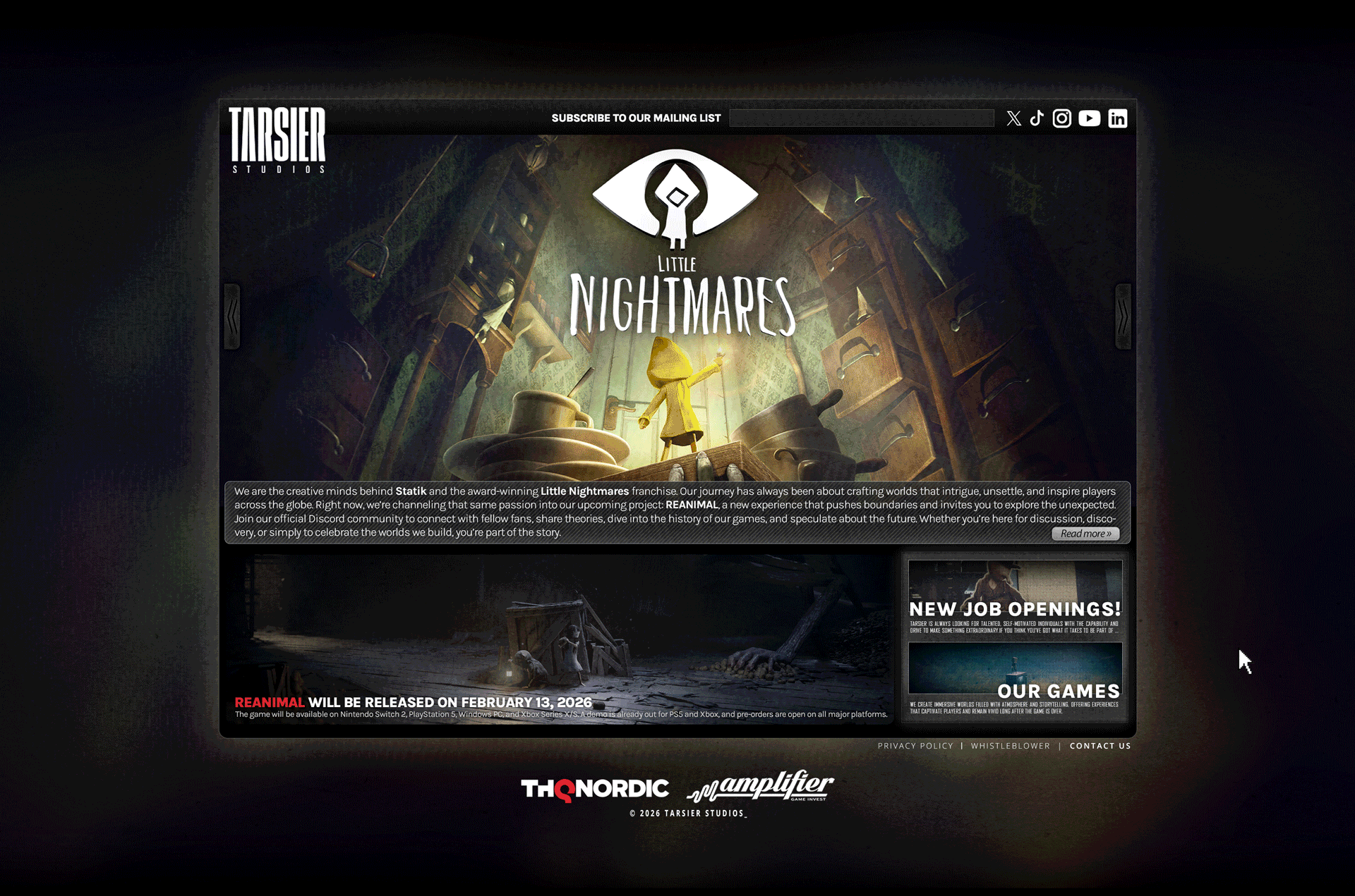 Tarsier Studios web proposal